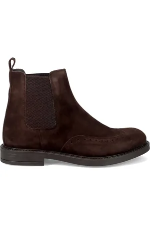 SANGIORGIO Chelsea Boots, male, , Size: 12 US Dark Ankle Boots with Elastic Sides