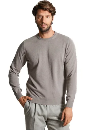 COLOMBO Cashmere Knitwear, male, , Size: M Luxury Dove Grey Cashmere Sweater
