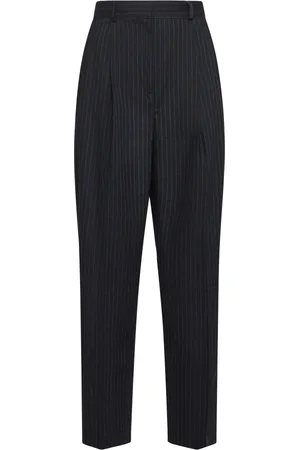 Totême Straight Trousers, female, , Size: XS Pinstriped Wool Trousers