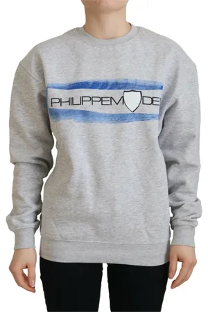 Philippe model Sweatshirts, female, , Size: 2XS Elegant Grey Printed Cotton Sweater
