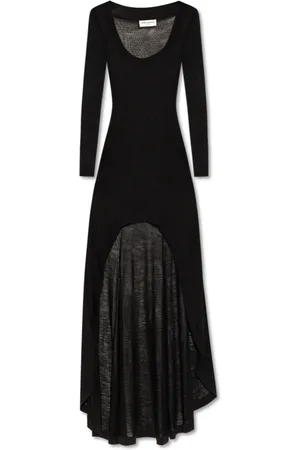 Saint Laurent Maxi Dresses, female, , Size: M Dress with Asymmetrical Hemline