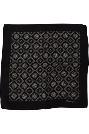 Dolce & Gabbana Pocket Scarves, male, , Size: ONE SIZE Silk Geometric Pattern Square Scarf