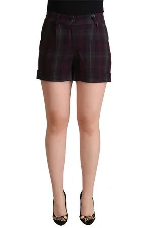 Bencivenga Short Shorts, female, , Size: L Checkered Mid Waist Shorts