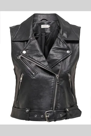 ONLY Vests, female, , Size: L Faux Leather Waistcoat