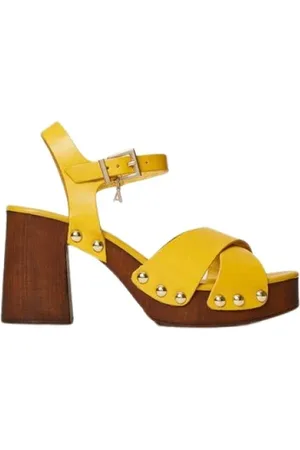 Twin-Set High Heel Sandals, female, , Size: 10 US Leather Clog Sandals