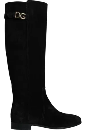 Dolce & Gabbana High Boots, female, , Size: 5 US Suede Knee High Flat Boots