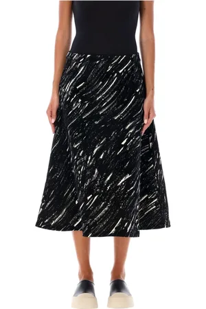 Marni Midi Skirts, female, , Size: S Brushstroke Print A-Line Midi Skirt