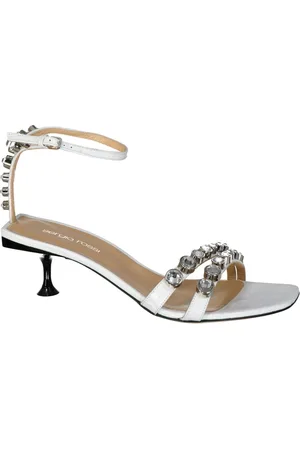 Sergio Rossi High Heel Sandals, female, , Size: 7 1/2 US Crystal Leather Sandals
