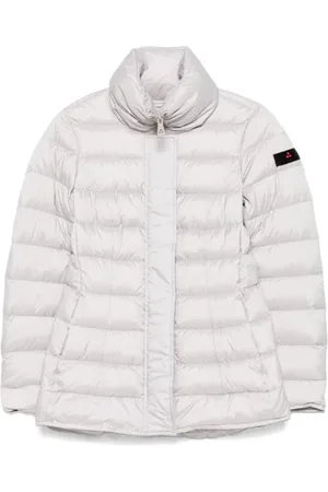 Peuterey Down Jackets, female, , Size: XS Light Grey Padded Quilted Coat