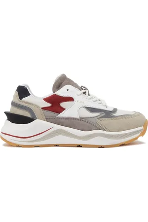D.A.T.E. Sneakers, female, , Size: 7 US Ivory Sneakers with Beige and Burgundy Details