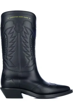 Dior Cowboy Boots, female, , Size: 7 US Rubber Knee-High Boots Slip-On Design