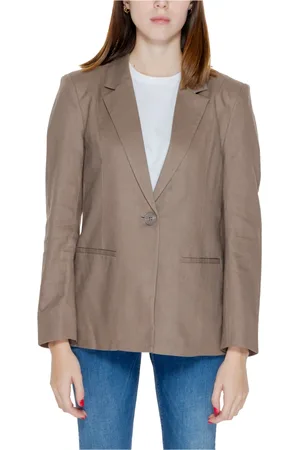 ONLY Blazers, female, , Size: L Linen-Blend Blazer with Pockets