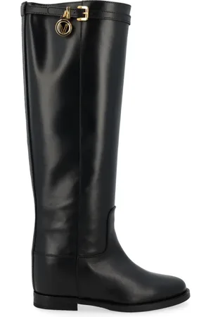 Via Roma High Boots, female, , Size: 6 1/2 US Belted Boot in Leather
