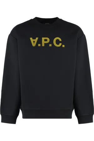 A.P.C. Sweatshirts, male, , Size: XL Velvet Effect Oversize Sweatshirt with Ribbed Edges