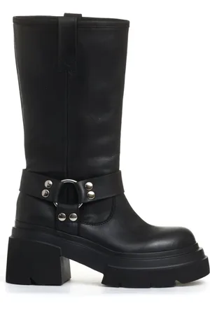 Elena Iachi High Boots, female, , Size: 7 US Leather Biker Ankle Boots