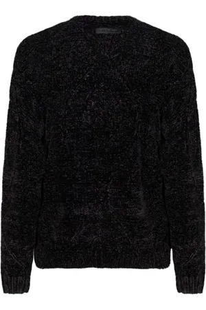 Daily paper Round-neck Knitwear, male, , Size: L Velvet Knit Sweater with Logo Patch