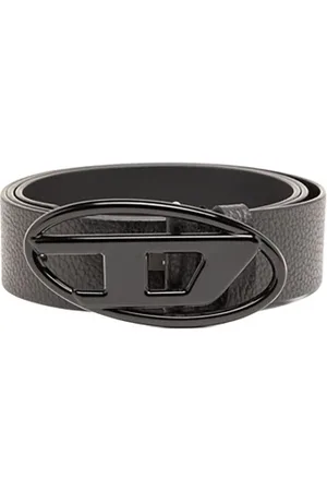 Diesel Belts, male, , Size: 90 CM Oval D-Logo Belt Total Black