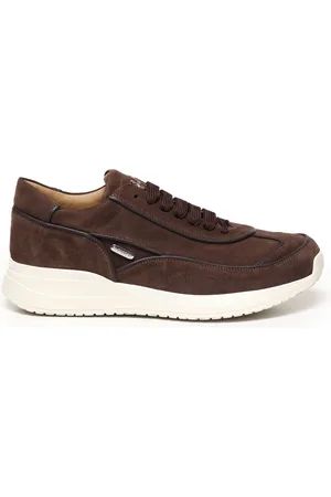 Paciotti Sneakers, male, , Size: 10 US Coffee Suede Sneakers with Metallic Logo