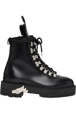 OFF-WHITE Lace-up Boots, female, , Size: 8 US Leather Ankle Boots