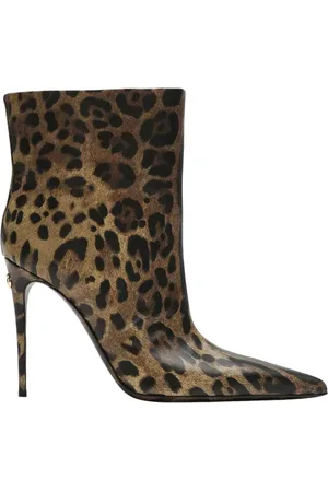 Dolce & Gabbana Heeled Boots, female, , Size: 8 1/2 US Leopard Print Ankle Boots