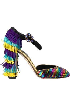 Dolce & Gabbana Pumps, female, , Size: 10 US Sequin Fringe Mary Jane Pumps