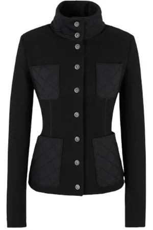 Giorgio Armani Light Jackets, female, , Size: M Matelassé Stand-up Collar Jacket