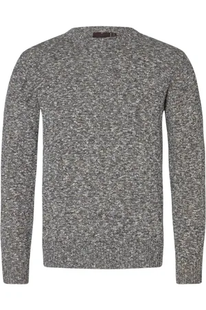 Oscar Jacobson Round-neck Knitwear, male, , Size: 2XL Micro Roundneck Sweater