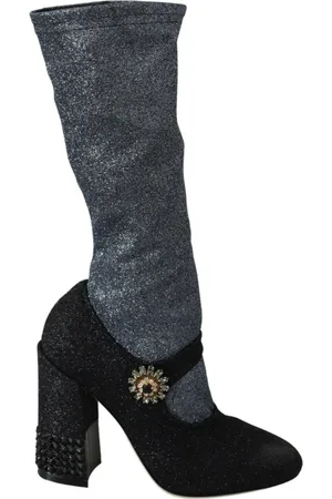 Dolce & Gabbana Heeled Boots, female, , Size: 9 US Crystal Mary Janes Booties