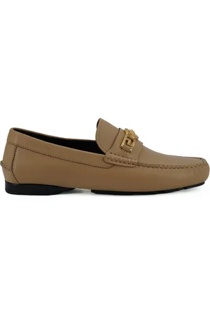 VERSACE Loafers, male, , Size: 7 US Calf Leather Loafers Shoes