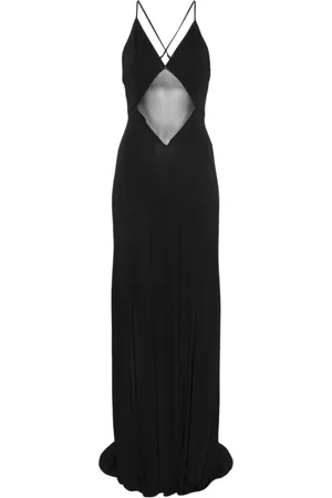 Staud Gowns, female, , Size: L Mesh Panel Maxi Dress with Criss-Cross Straps