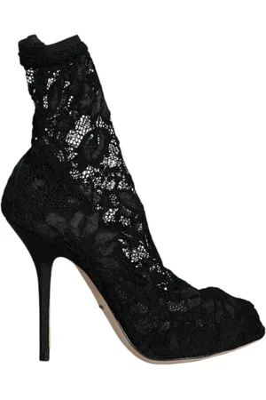 Dolce & Gabbana Heeled Boots, female, , Size: 6 US Lace Stretch Heel Boots
