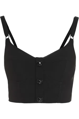 Moschino Sleeveless Tops, female, , Size: S Buttoned Crop Top