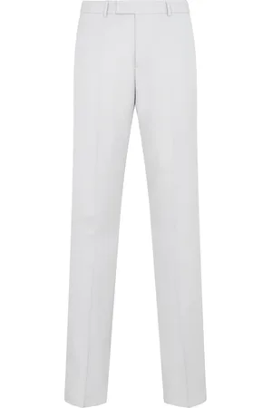Dior Suit Trousers, male, , Size: L Grey Wool Pants Straight Hem