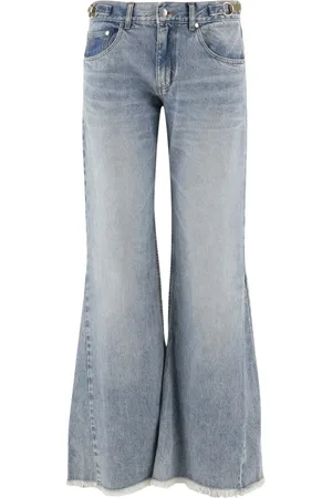 Stella McCartney Wide Jeans, female, , Size: W29 Wide Leg Denim Jeans with Embroidered Logo