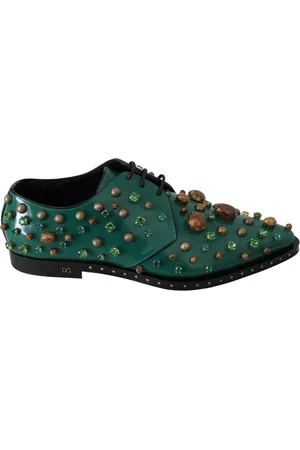 Dolce & Gabbana Laced Shoes, female, , Size: 11 US Crystal Embellished Leather Loafers