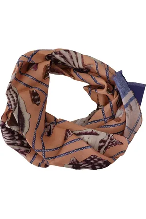 Dolce & Gabbana Scarves, male, , Size: ONE SIZE Silk Scarf with Floral Pattern - Beige