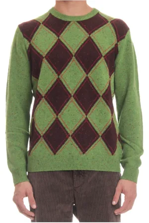 BALLANTYNE Round-neck Knitwear, male, , Size: 2XL Classic Diamond Sweaters