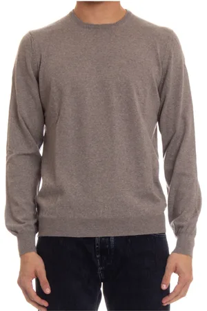 BARBA Round-neck Knitwear, male, , Size: 3XL Dove Grey Sweater with Elastic Bands