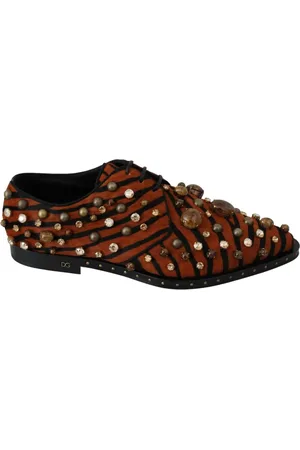 Dolce & Gabbana Laced Shoes, female, , Size: 10 US Tiger Print Crystal Loafers