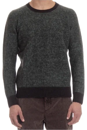 DRUMOHR Round-neck Knitwear, male, , Size: L Soft Wool Sweater with Contrast Details