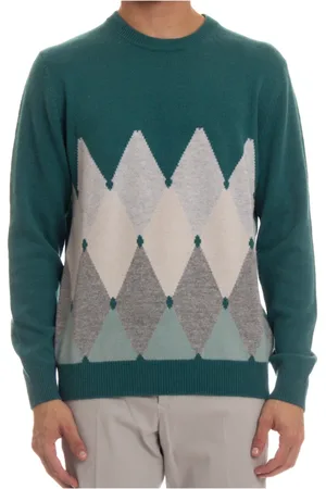 BALLANTYNE Round-neck Knitwear, male, , Size: M Classic Diamond Sweater