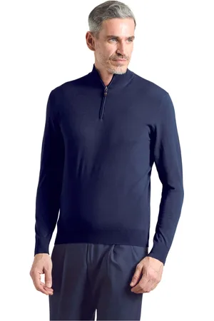 COLOMBO Turtlenecks, male, , Size: XL Wool Half-Zip Sweater