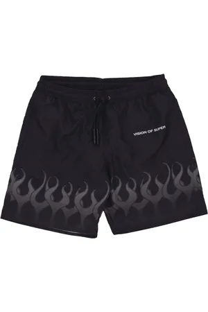 Vision Of Super Beachwear, male, , Size: XL Flames Swim Shorts /grey