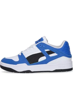 PUMA Sneakers, male, , Size: 9 US Low Leather Sneaker White/Black/Team Royal