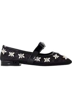 VERSACE Ballerinas, female, , Size: 8 US Ribbon Flat Shoes Leather