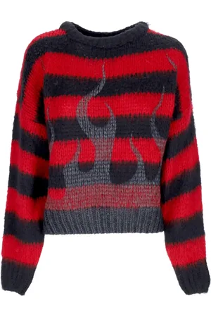 Vision Of Super Round-neck Knitwear, female, , Size: M Flames Oversize Crew Neck Sweater