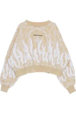 Vision Of Super Sweatshirts, female, , Size: XS Bandana Print Crop Sweatshirt