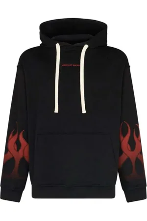 Vision Of Super Hoodies, male, , Size: S Flames Hoodie /Red