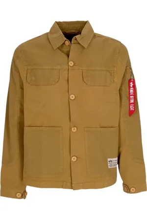 Alpha Industries Light Jackets, male, , Size: L Color Block Overshirt Jacket Khaki