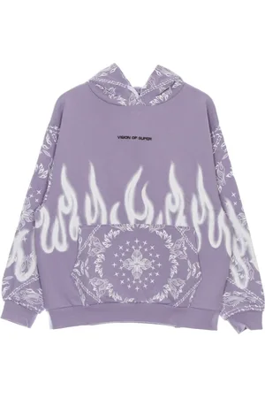 Vision Of Super Hoodies, male, , Size: XL Bandana Print Lightweight Hoodie Lilac